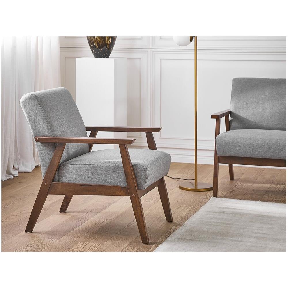 Poltrona In Tessuto Grigio Asnes - Foto 2