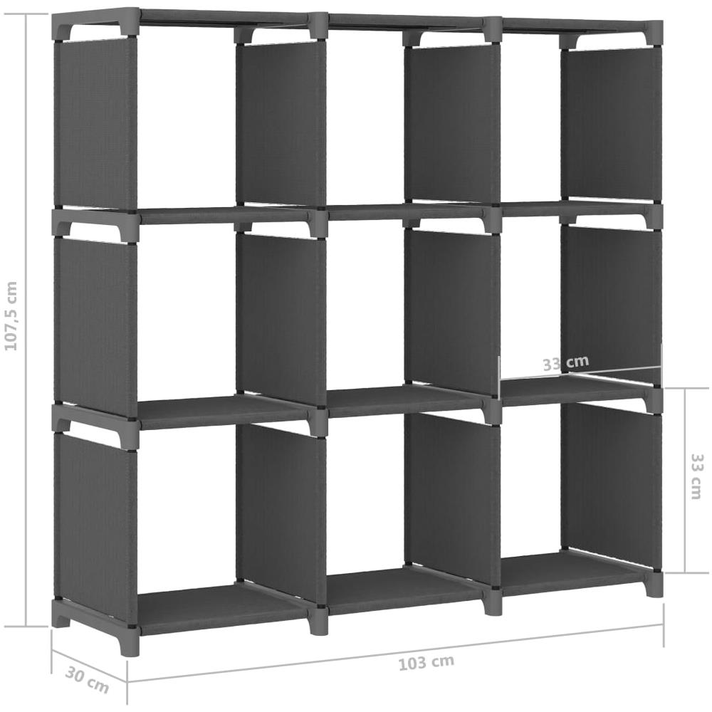 Mobile per 9 Scatole a Cubo Grigio 103x30x107,5 cm in Tessuto - Foto 8