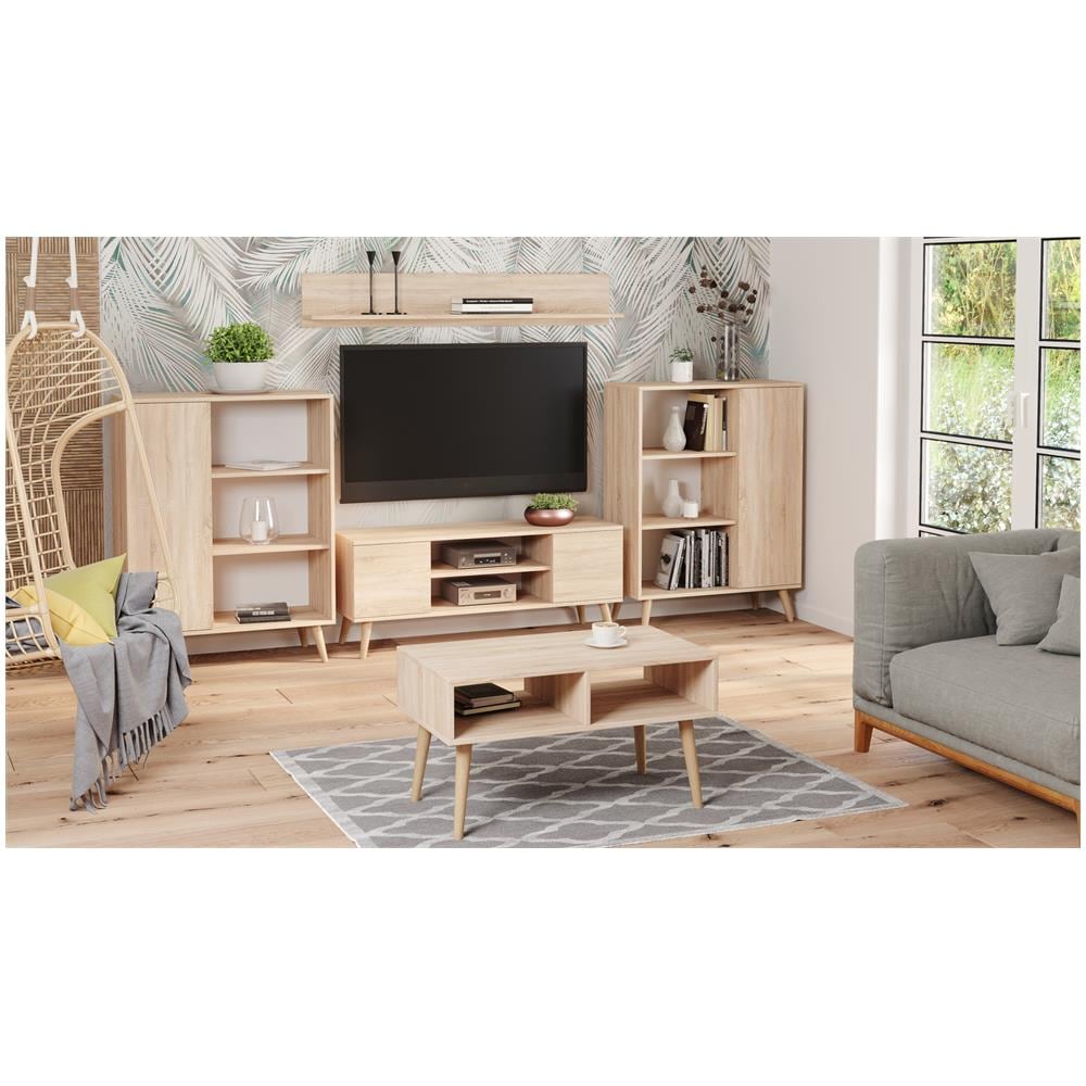 Fondi Mobile, Libreria, Cassettiera Soppalco, Scaffale Scandinavo Rovere Sonoma - Foto 4