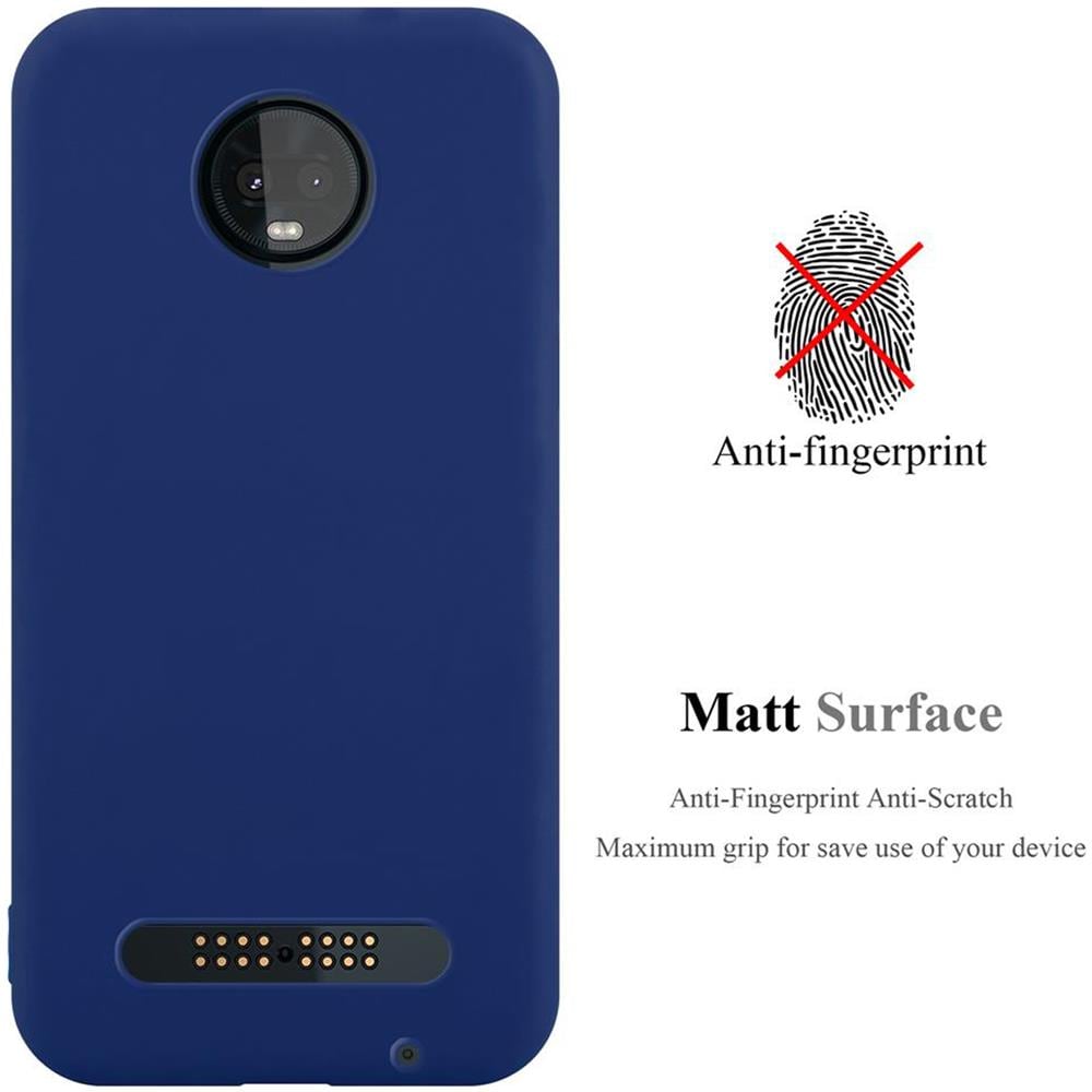 Custodia Compatibile Con Motorola Moto Z3 Play In Candy Blu Scuro - Coperchio Protettivo In Silicone Tpu Flessibile - Foto 2
