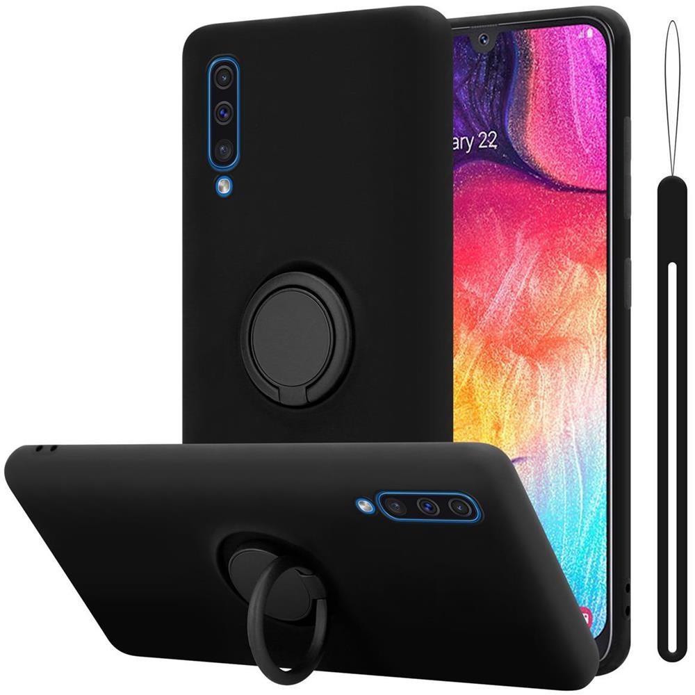 Custodia Compatibile Con Samsung Galaxy A50 / A50s / A30s In Liquid Nero - Coperchio Protettivo In Silicone Tpu Flessibile Con Anello - Foto 1