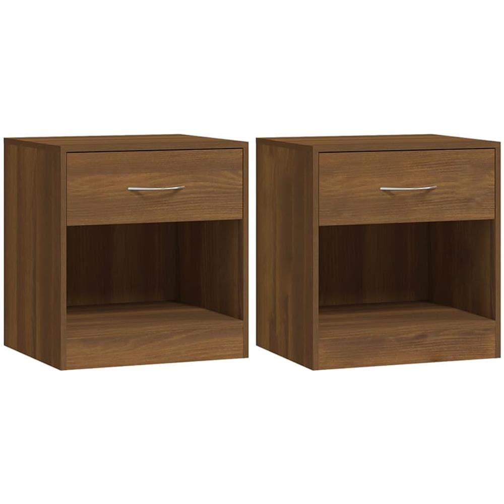 Comodini 2 Pz Con Cassetto Rovere Marrone - Foto 2