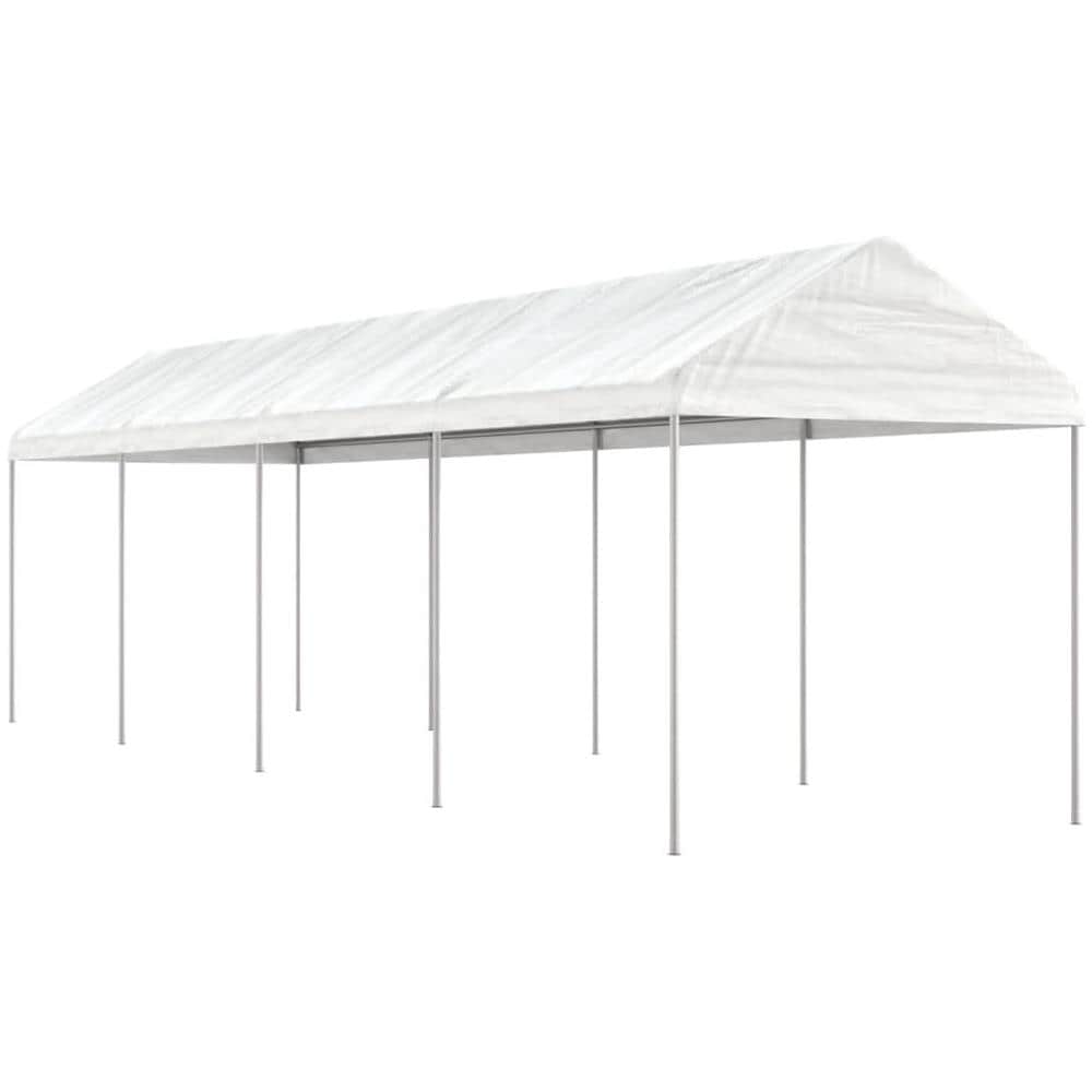 Gazebo Con Tetto Bianco 8,92x2,28x2,69 M In Polietilene - Foto 1