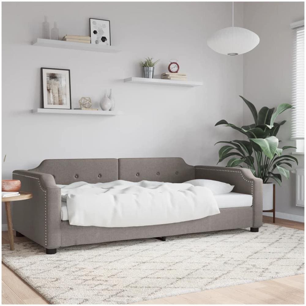 Letto Da Giorno Tortora 80x200 Cm In Tessuto - Foto 1