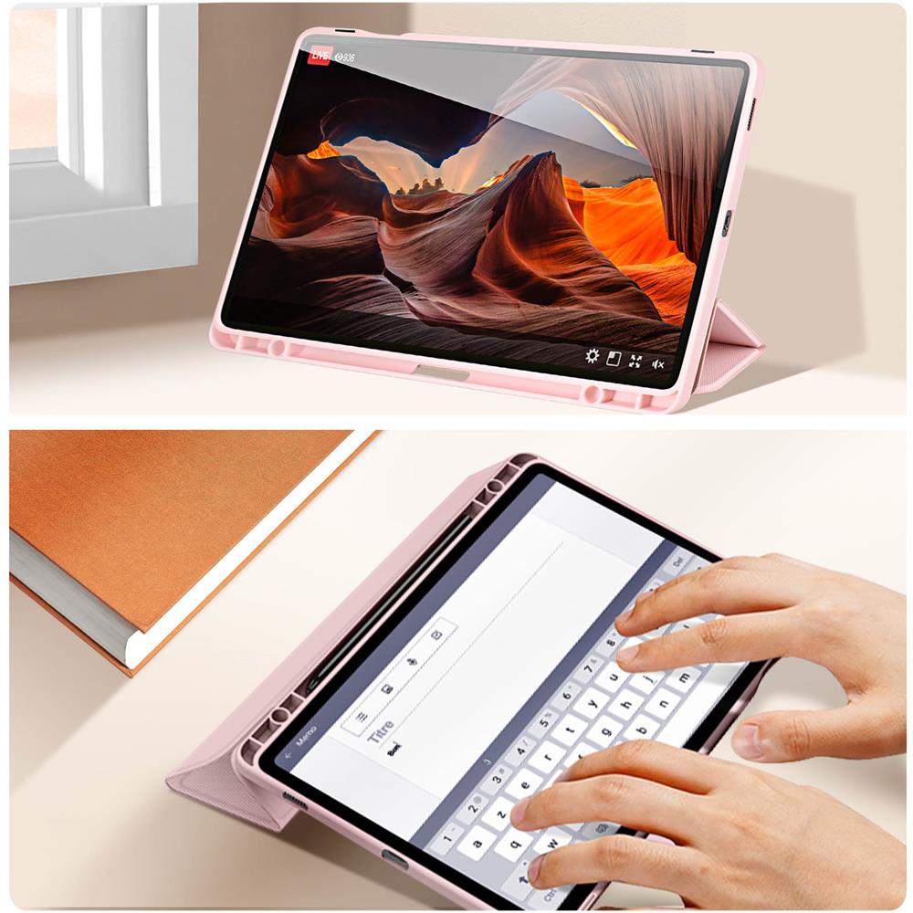 Custodia Per Samsung Tab S9 Fe Funzione Supporto Digitazione Toby, Rosa Chiaro - Foto 5