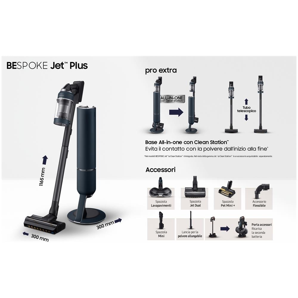 Aspirapolvere senza filo BESPOKE Jet™ Plus pro extra 210W VS20B95973B - Foto 2
