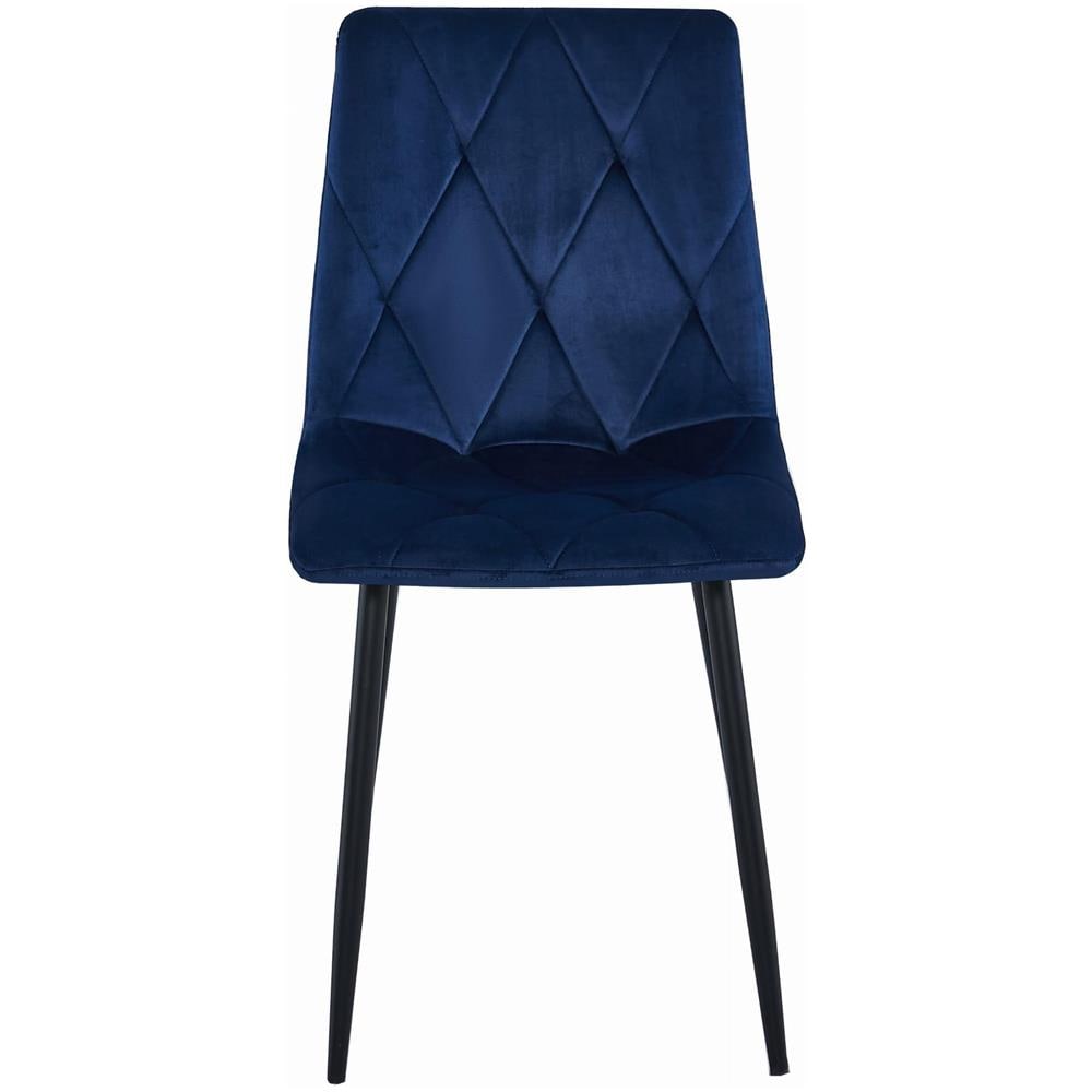 Sedia TYRA in velluto blu navy con gambe in metallo nero x1 - Foto 2