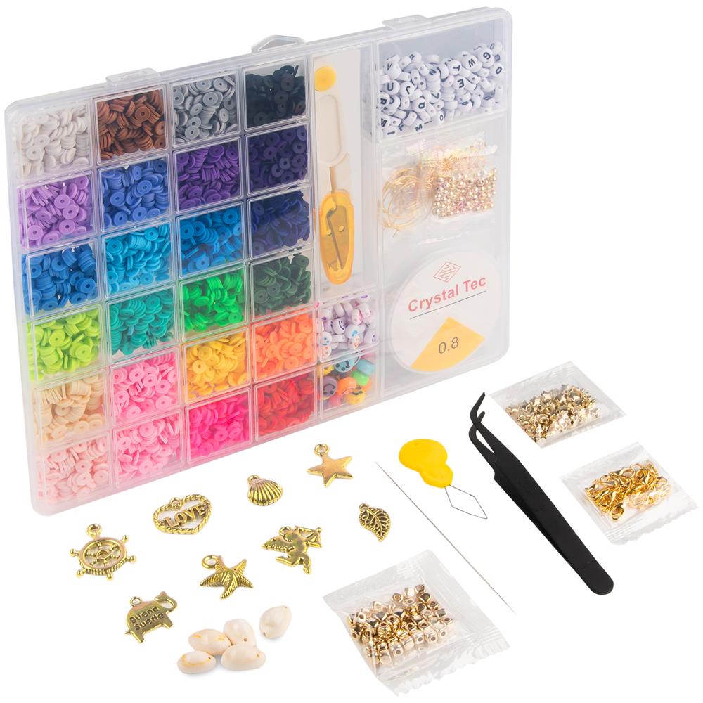 Kit creativo per braccialetti per bambini, grande, 4678 pezzi, lettere, conchiglie - Foto 2