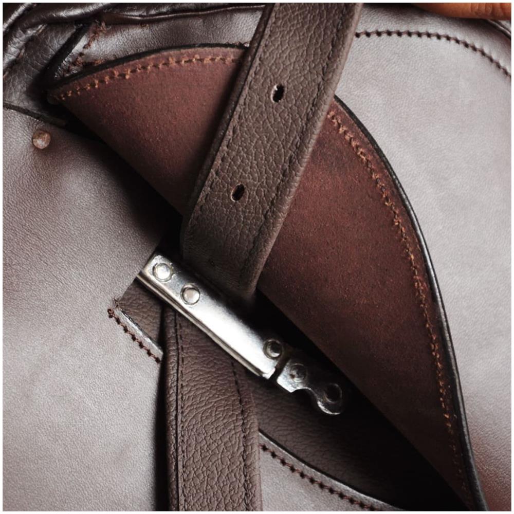 Set Sella Equitazione 16"" In Pelle Naturale Marrone 14 Cm 5-in-1 - Foto 2