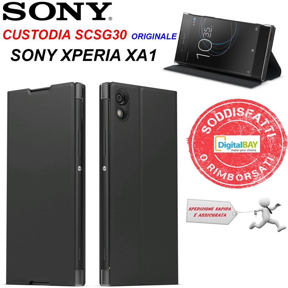 Flip Cover Custodia per Xperia XA1 Colore Nero - Foto 6