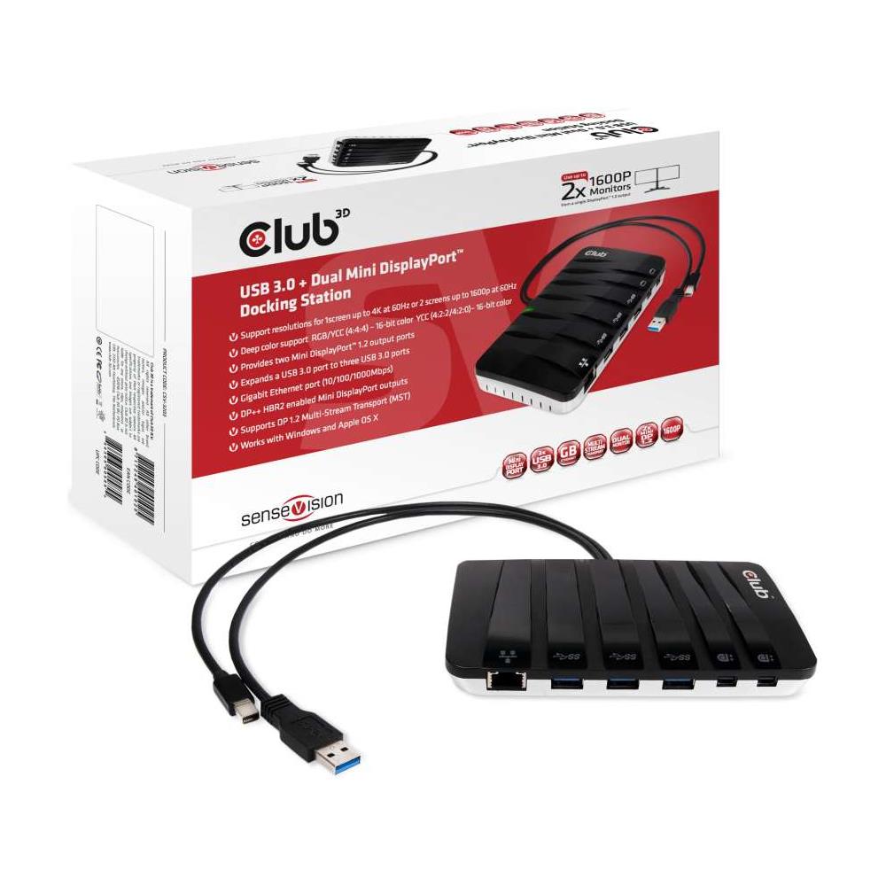Sensevision Usb 3.0 + Dual Mini Displayport Mst Docking Station Csv-3203 - Foto 2