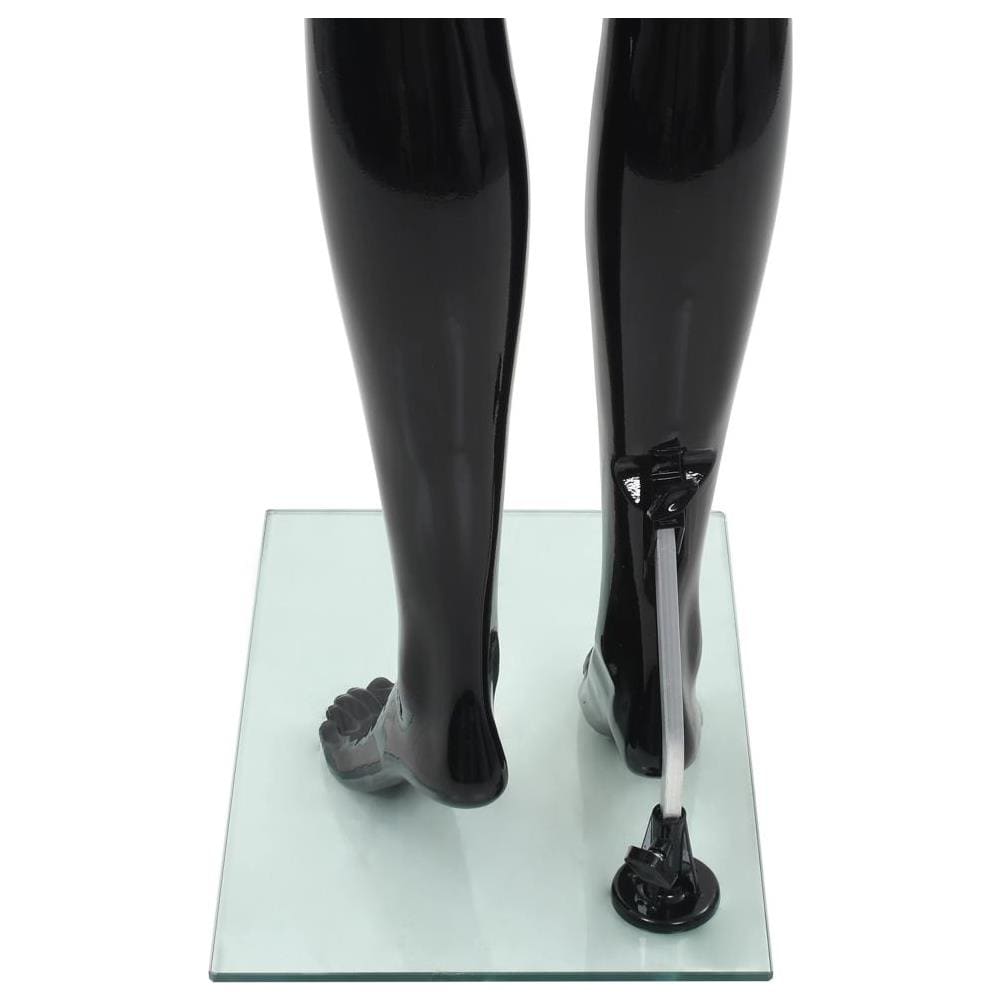 Manichino Donna Figura Intera Base In Vetro 175 Cm Nero Lucido - Foto 7