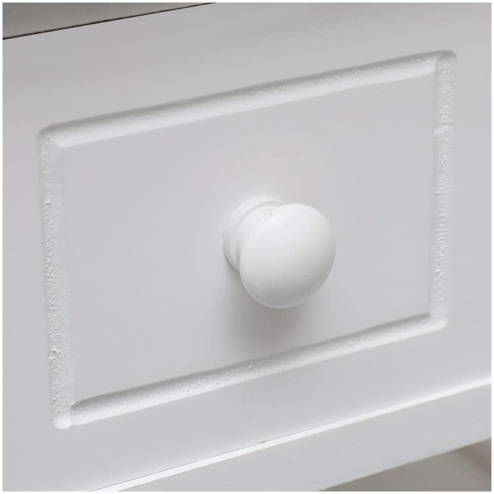 Tavolino Laterale Bianco 40x40x40 Cm In Legno Di Paulownia - Foto 2