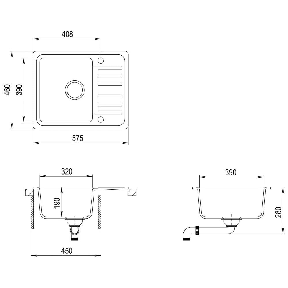 Lavello Da Cucina In Granito Vasca Singola Beige - Foto 6