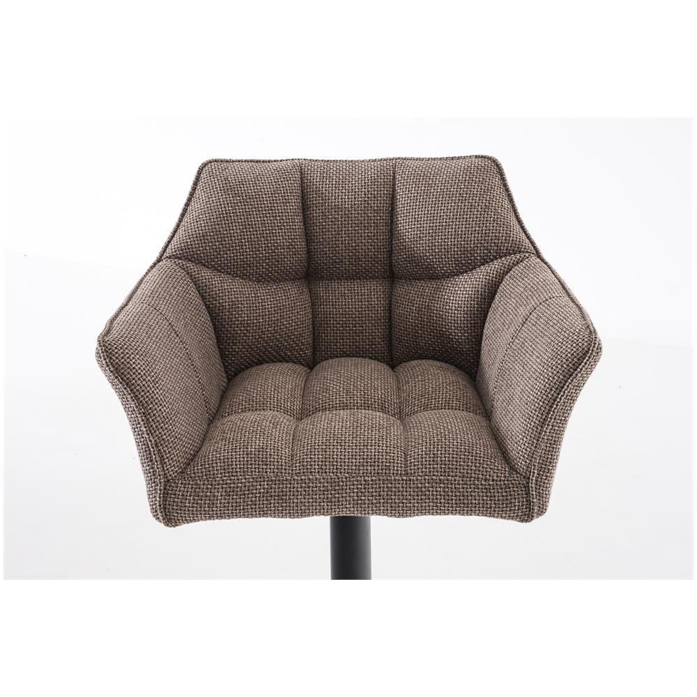 Sgabello Alto Bar Damaso I Sgabello Design Cucina Trapuntato in Tessuto con Braccioli E Schienale Imbottiti l Sedia Sgabello Bar Pub con Poggiapiedi Marrone Terra Nero - Foto 5