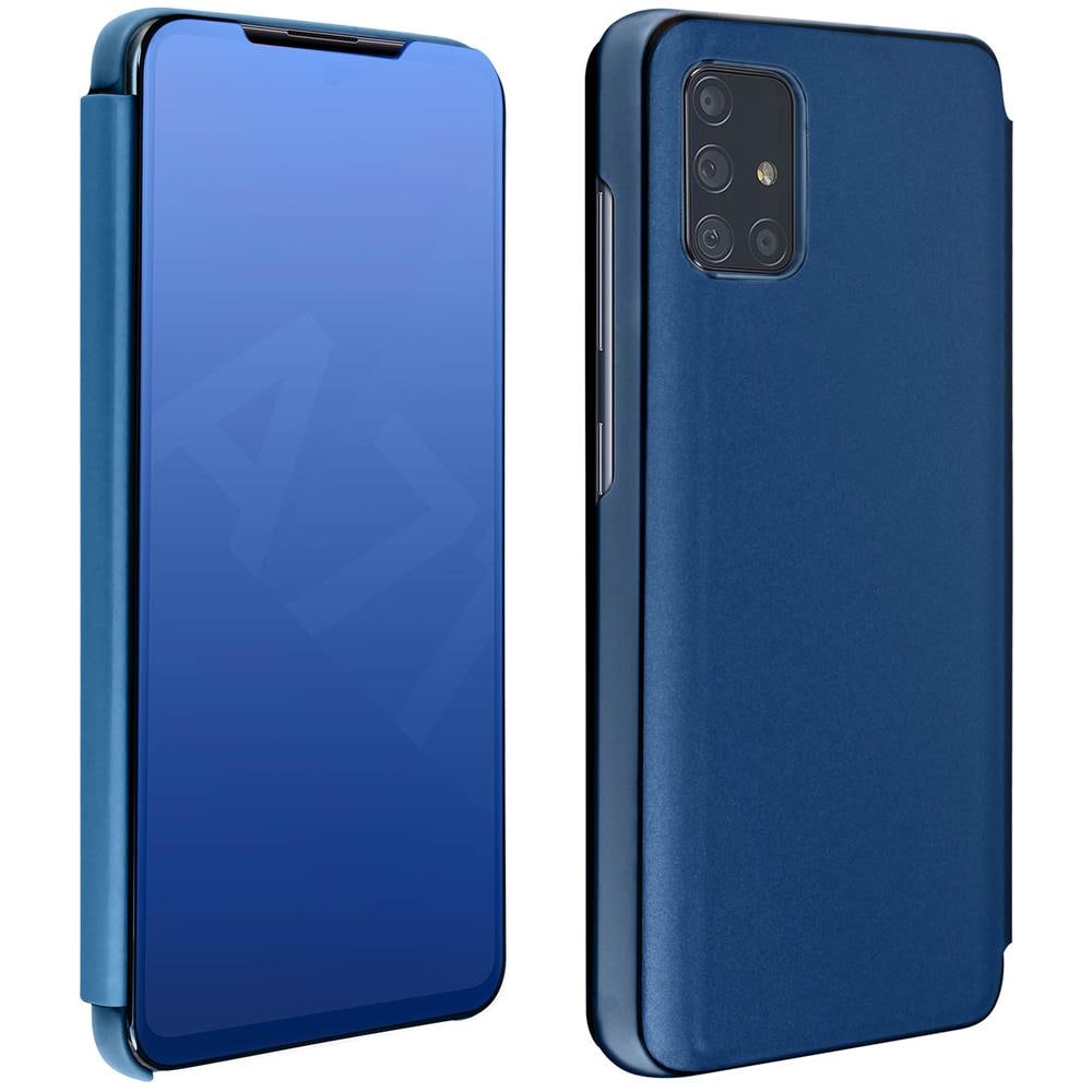 Custodia Samsung Galaxy A71 Sportellino A Specchio Supporto Video Azzurro - Foto 1