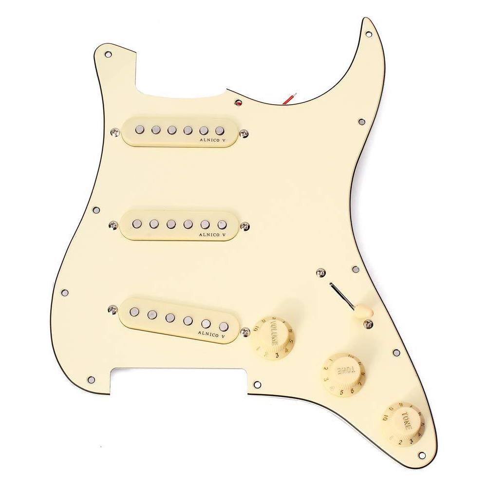 Sss 3-ply Pickguard Prewired Caricato Scratchplate Piastra Di Appoggio Con Alnico V Pickups Kit Per Strat St Chitarre Elettriche Parti Di Ricambio - Foto 1