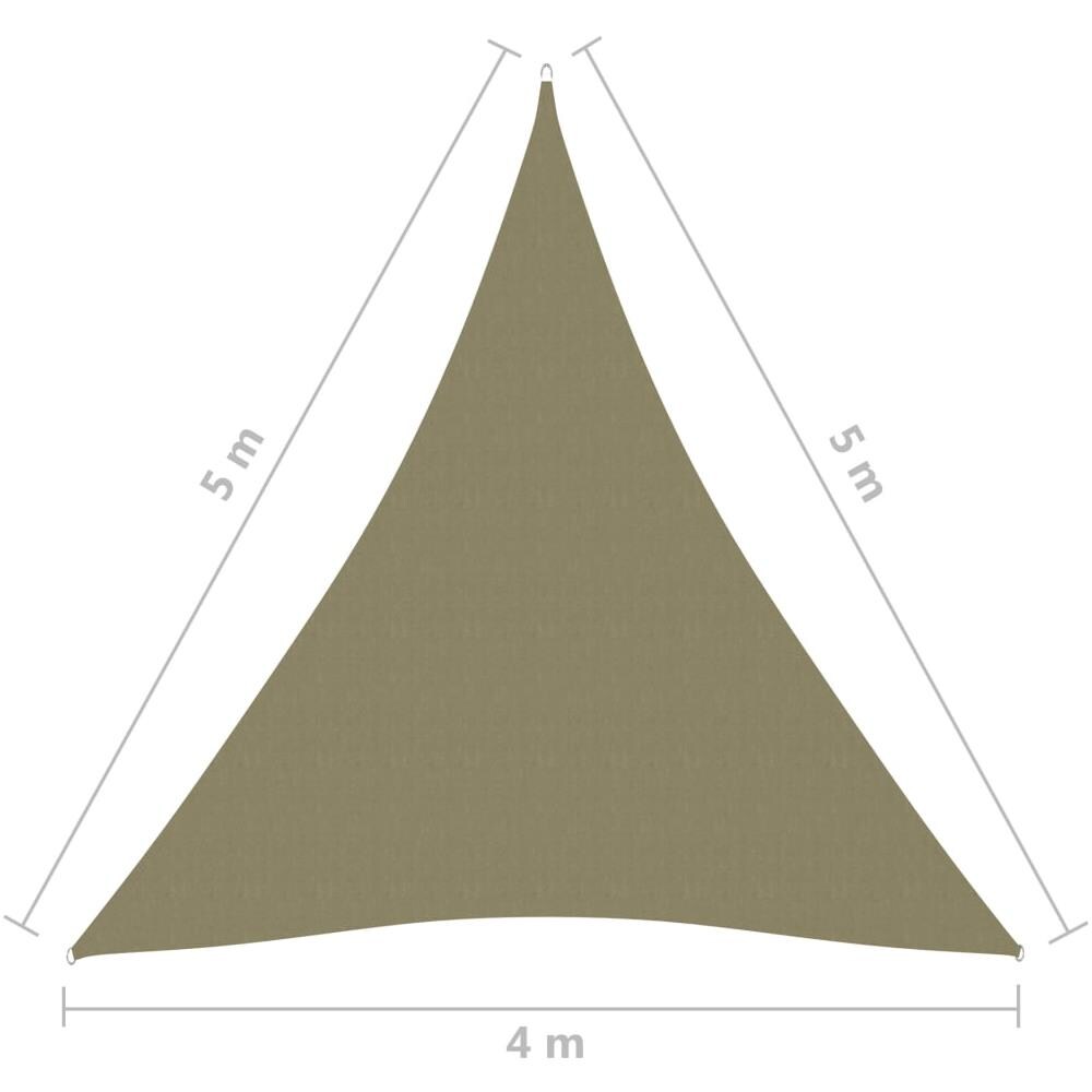 Parasole a Vela Oxford Triangolare 4x5x5 m Beige - Foto 6