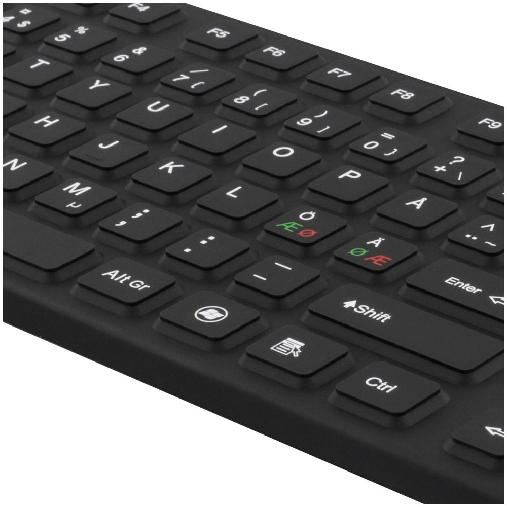 Tastiera In Silicone Deltaco, Ip68, Full Size, 105 Tasti, Nera - Foto 2