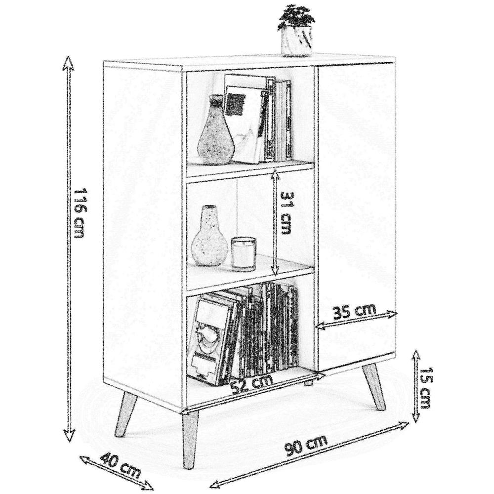 Fondi Mobile, Libreria, Cassettiera Soppalco, Scaffale Scandinavo Rovere Sonoma E Bianco - Foto 4