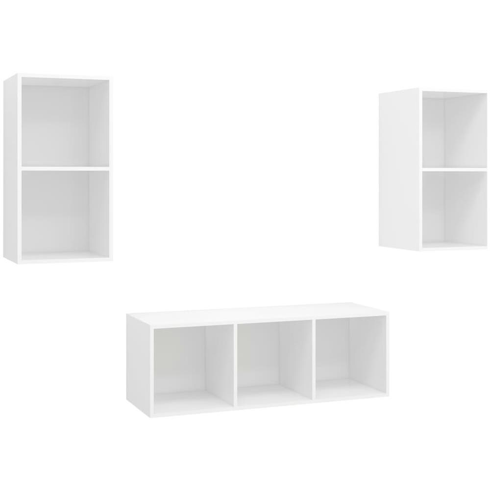 Set Mobile TV 3 pz Bianco in Truciolato - Foto 1