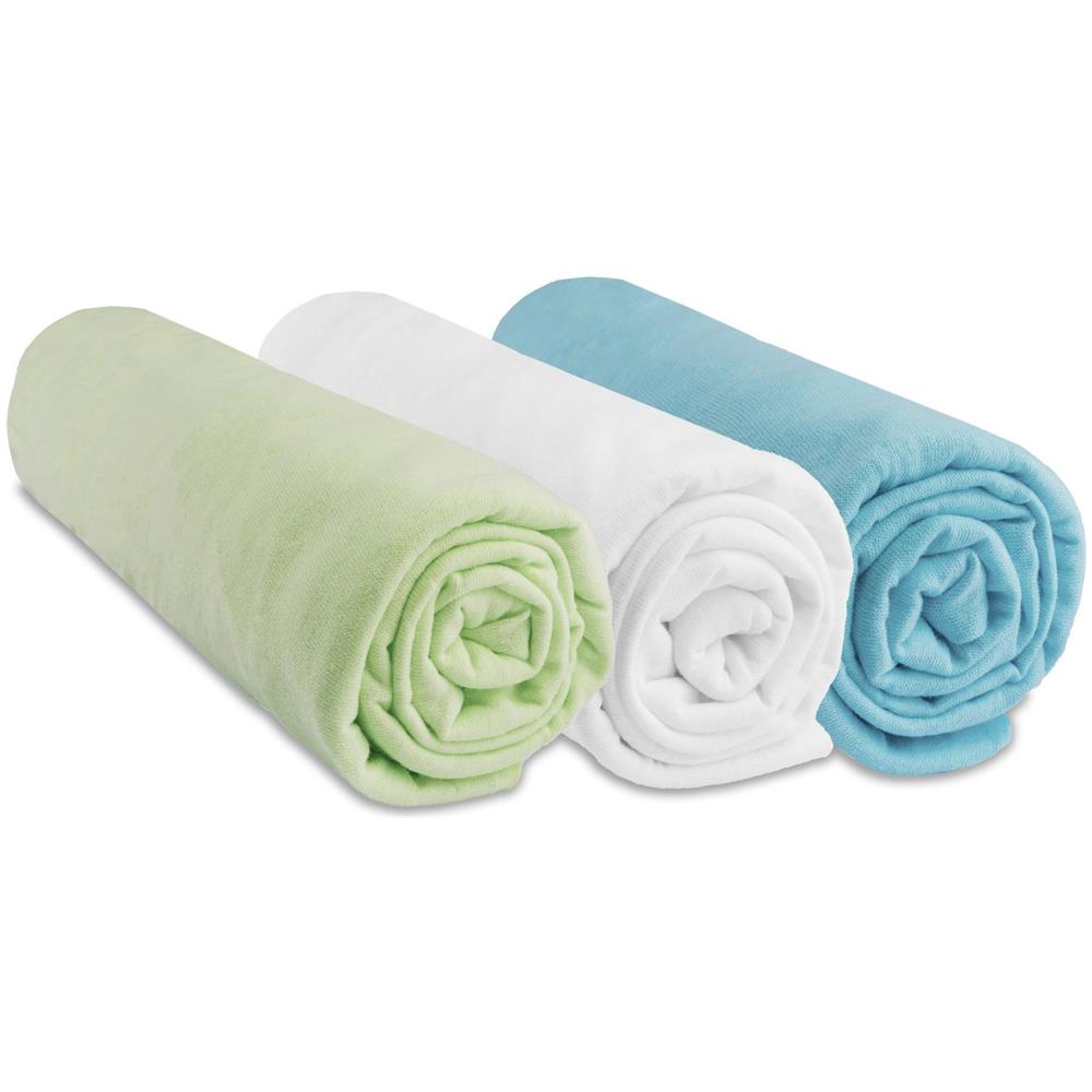 Set Di 3 Lenzuola Con Angoli In Jersey Di Cotone 100% - 40x80 / 40x90 Cm - Foto 1