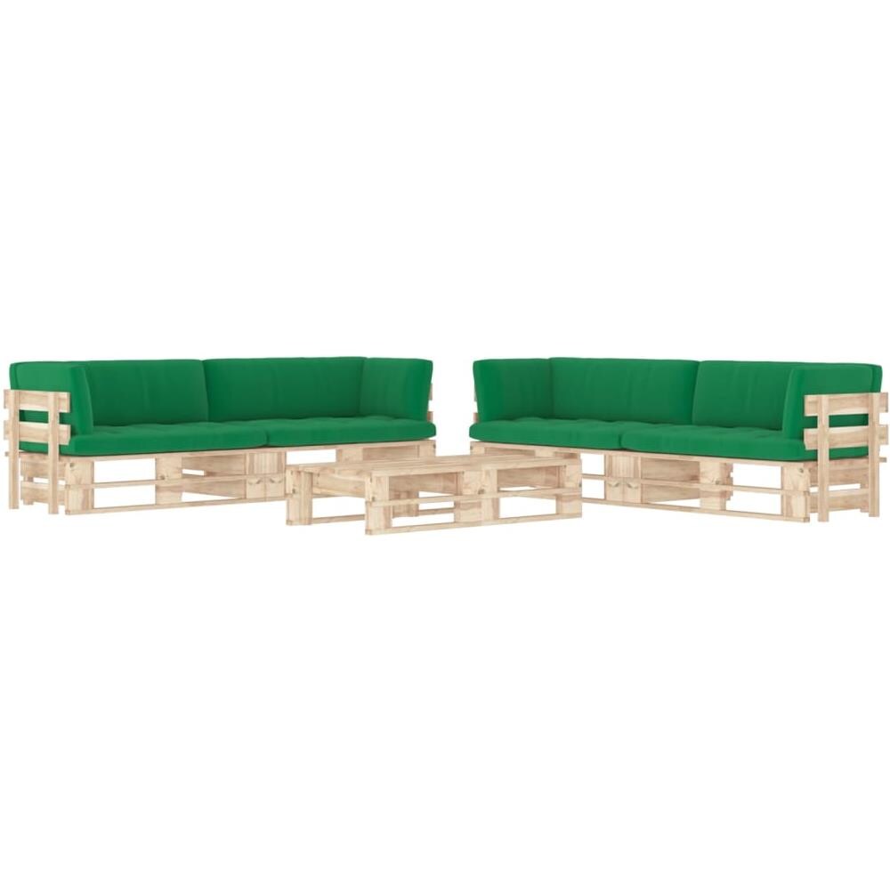 Set Divani a Pallet e Cuscini 6 pz in Legno di Pino Impregnato - Foto 1