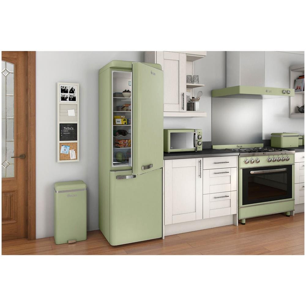 Swka4500gn Retro Pattumiera Con Sensore Di Apertura Automatica, Metallo, 45 Litri, Vintage Verde - Foto 7