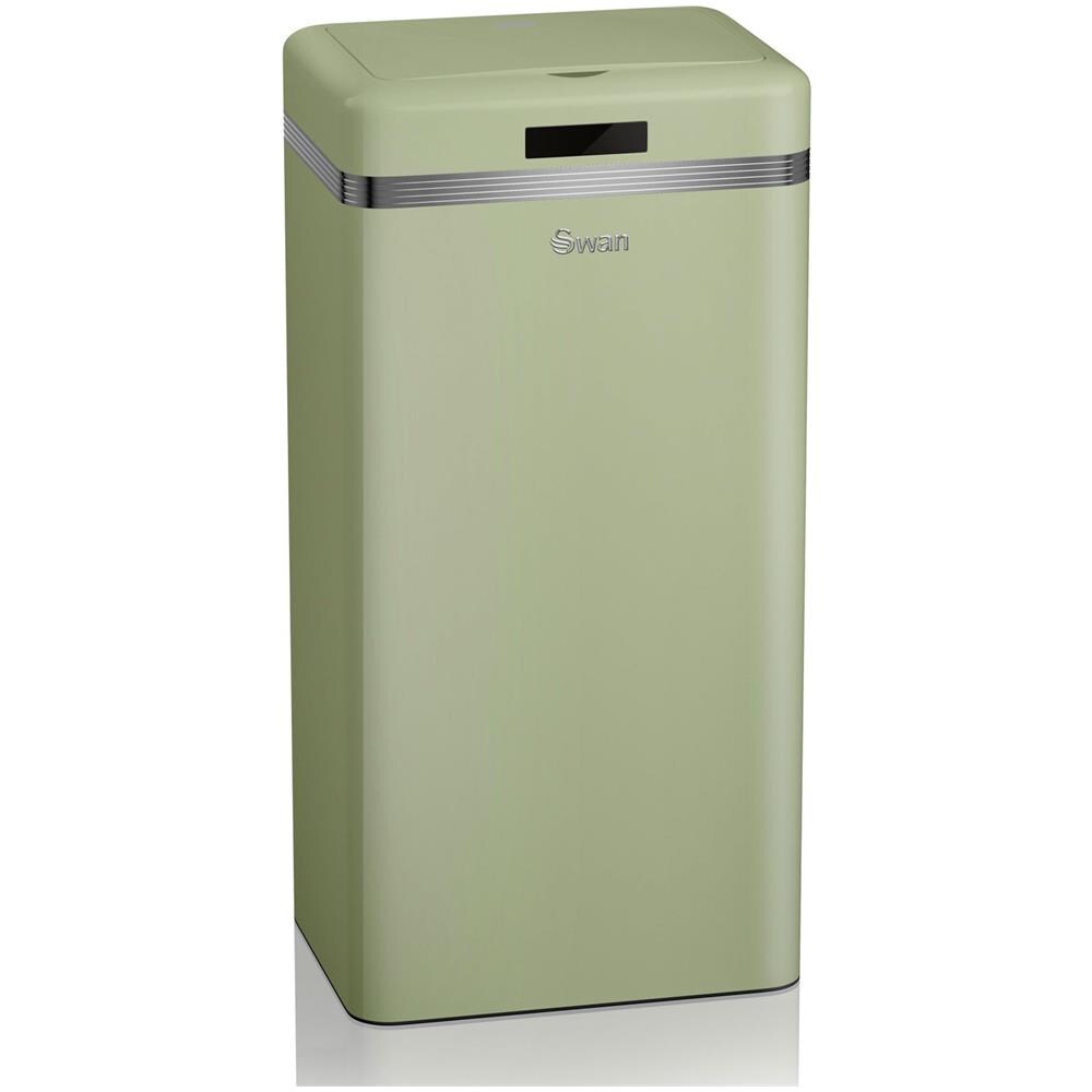Swka4500gn Retro Pattumiera Con Sensore Di Apertura Automatica, Metallo, 45 Litri, Vintage Verde - Foto 1