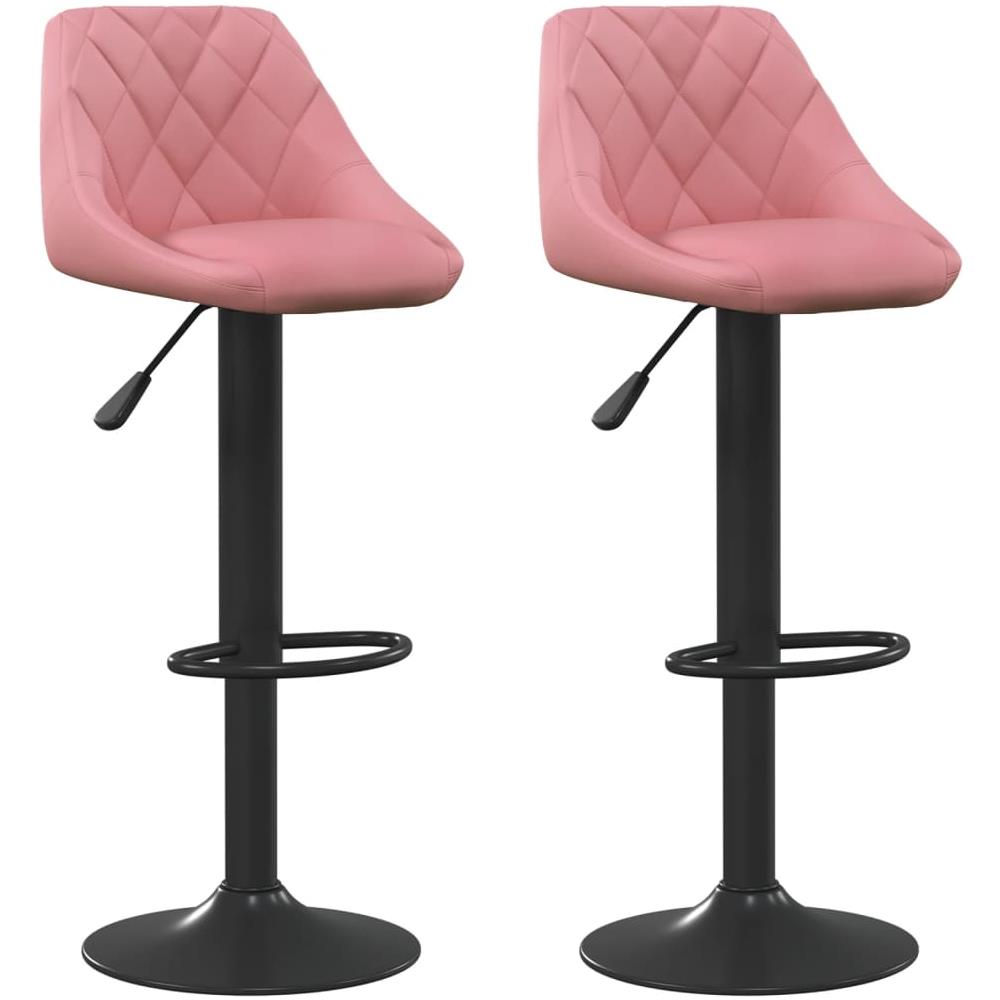 Sgabelli Da Bar 2 Pz Rosa In Velluto - Foto 2