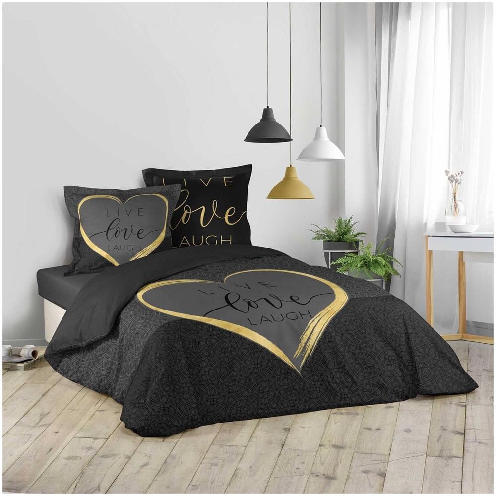 Set Biancheria Da Letto Crazy Love, 200 X 200 Cm, Nero - Foto 1