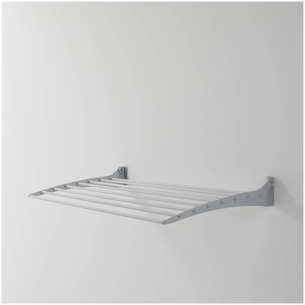 2x Stendino Da Parete, Stendibiancheria A Muro Autoportante, Stendino A Scomparsa In Alluminio E Acciaio 120x50x10 Cm, Fold - Foto 5