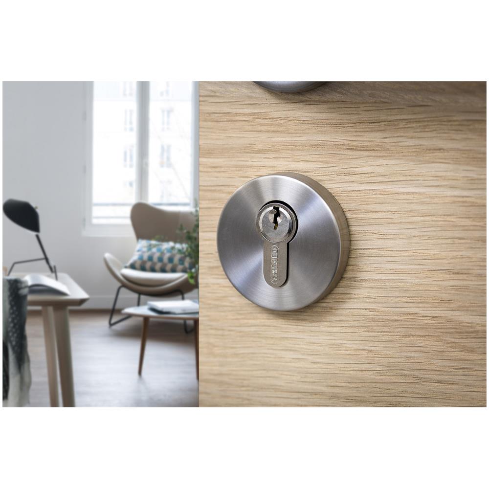 Cilindro Europeo Per Serratura A Pomolo Sa 40bx30mm, Anti Estrazione, Nichel, 3 Chiavi - - Foto 3