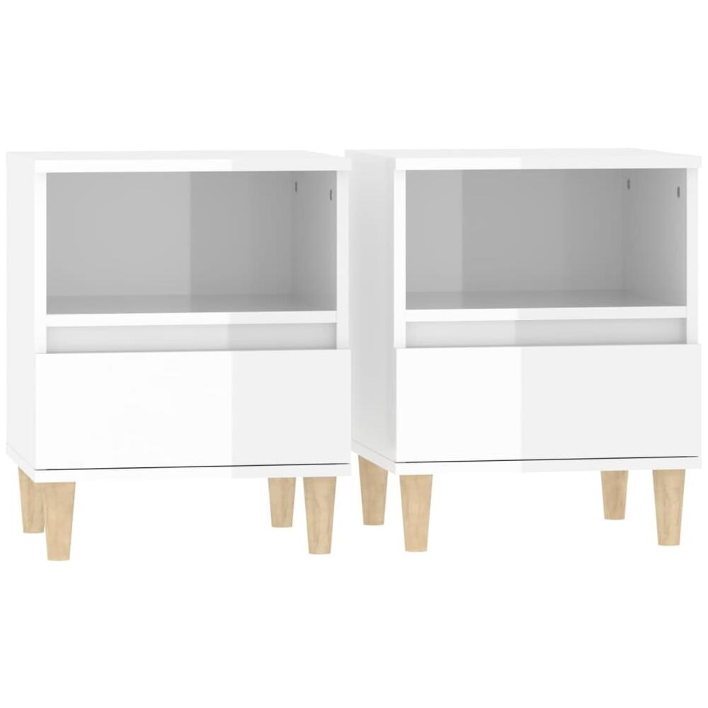 Comodini 2 Pz In Bianco Lucido 40x35x50 Cm - Foto 2