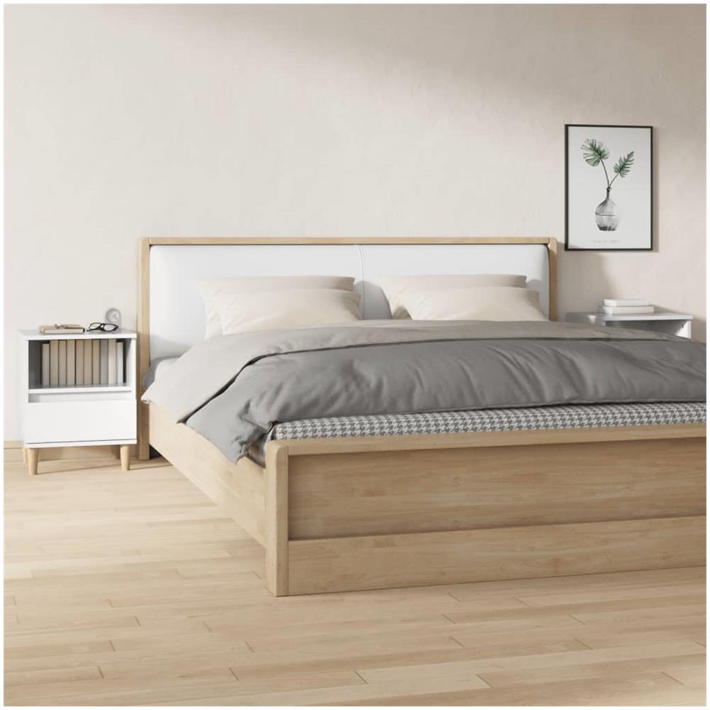 Comodini 2 Pz In Bianco Lucido 40x35x50 Cm - Foto 1