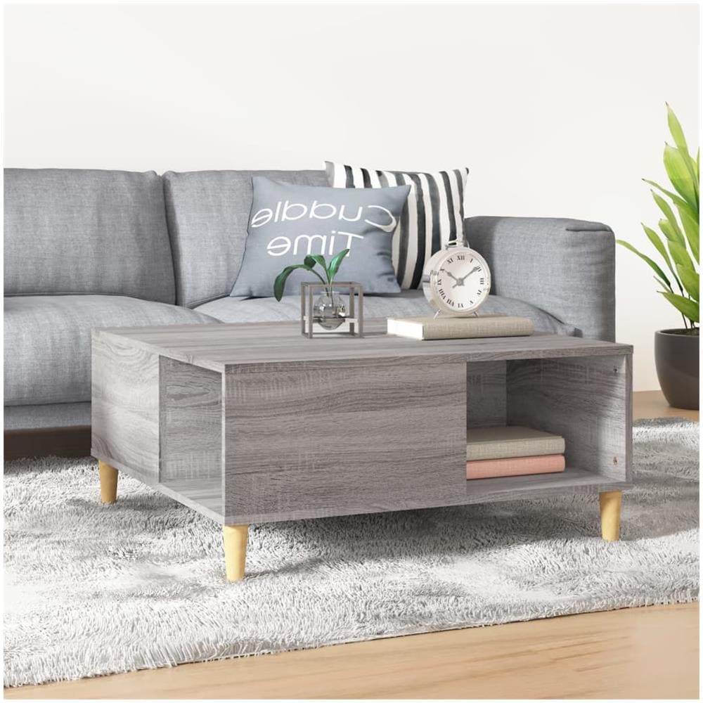 Tavolino Salotto Grigio Sonoma 80x80x36,5 Cm Legno Multistrato - Foto 1
