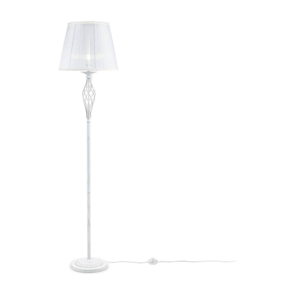 Piantana Shabby Chic Grace Metallo Bianco Diffusore Organza Bianco - Foto 1