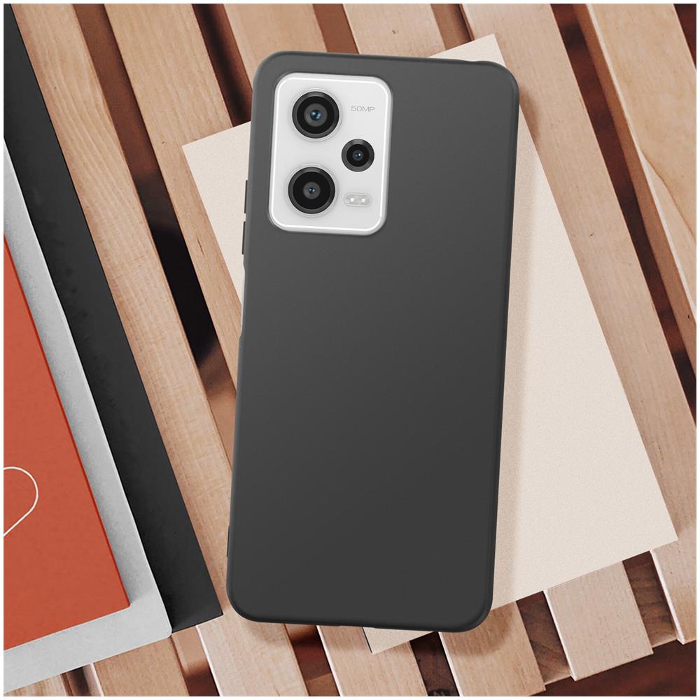 Cover Per Xiaomi Redmi Note 12 Pro 5g Silicone Flessibile Sottile Leggera Nera - Foto 2