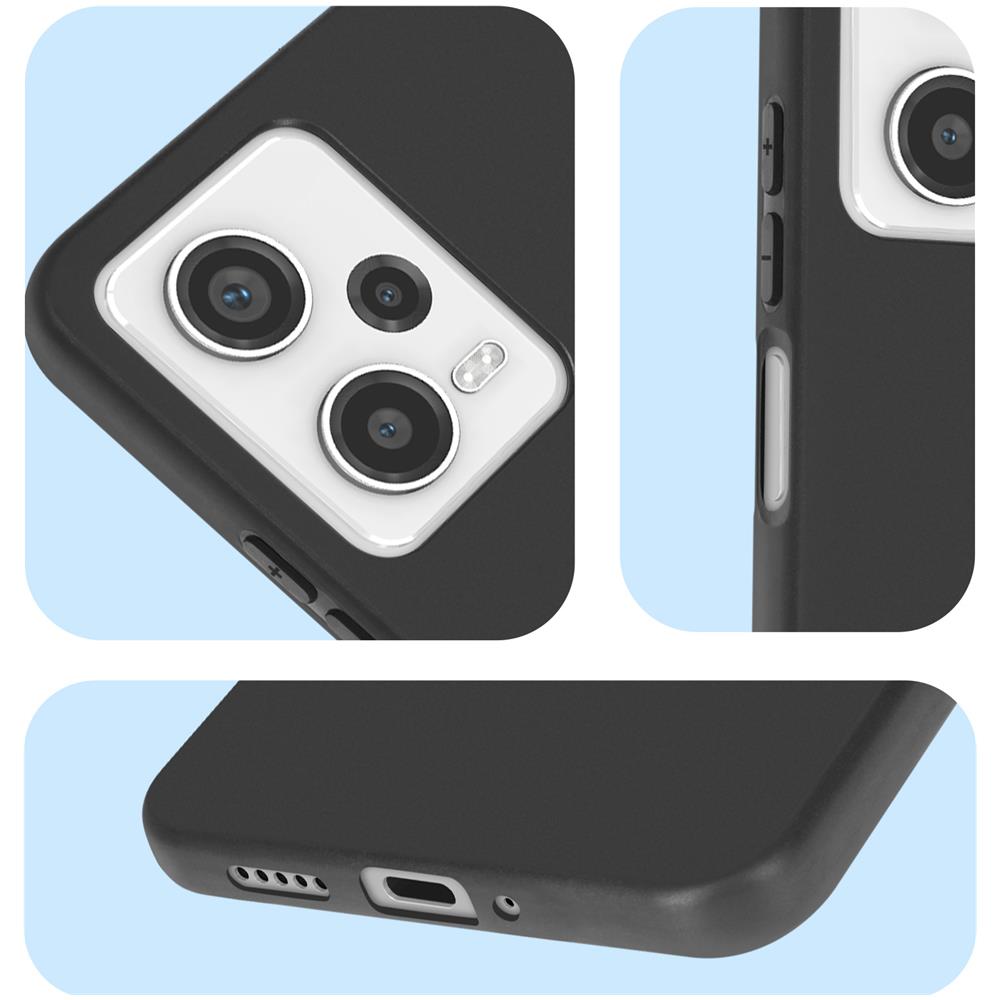 Cover Per Xiaomi Redmi Note 12 Pro 5g Silicone Flessibile Sottile Leggera Nera - Foto 5