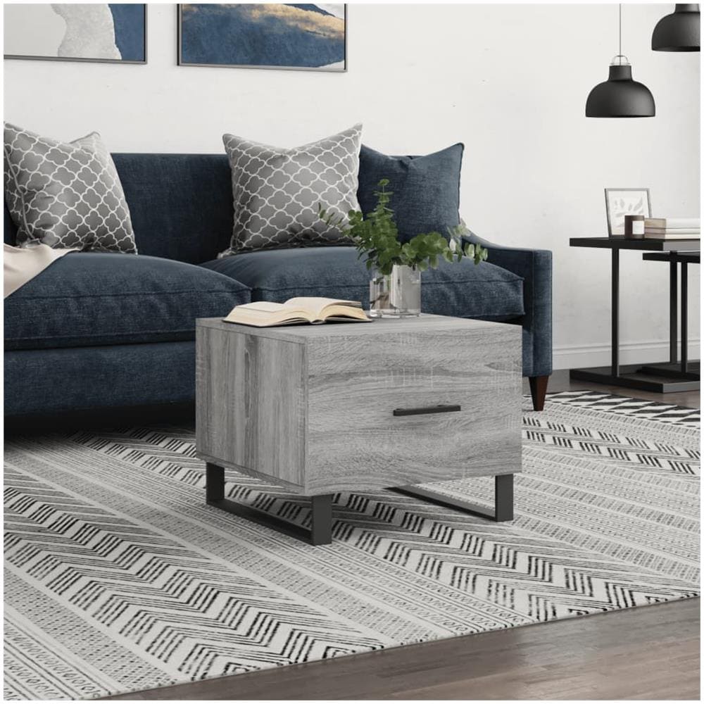 Tavolino Da Salotto Grigio Sonoma 50x50x40 Cm Legno Multistrato - Foto 1