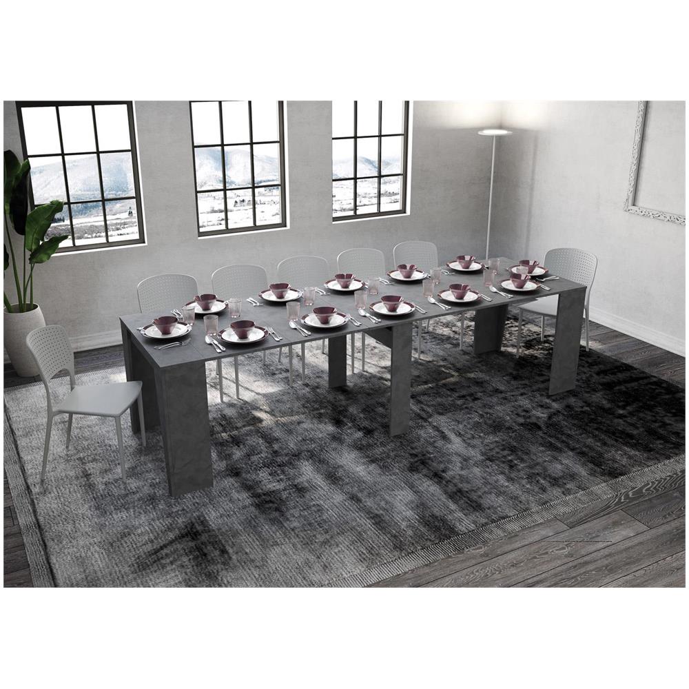 Consolle allungabile 90x48/308 cm Anvar antracite spatolato - Foto 4