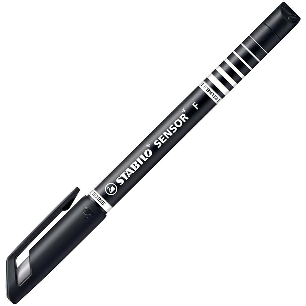 SENSOR F - Fineliner con punta ammortizzata - Tratto Fine (0,3 mm) - Confezione da 10 - Nero - Foto 2