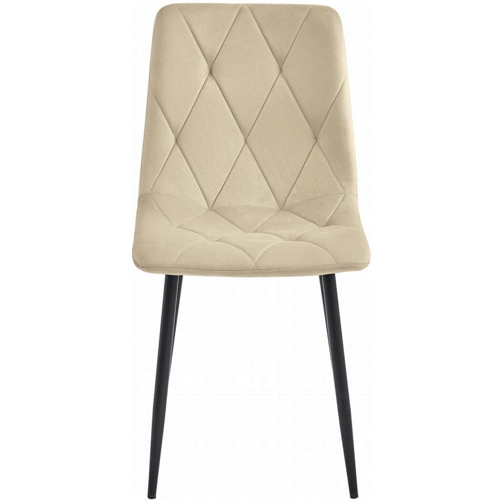 Sedia TYRA in velluto beige chiaro con gambe in metallo nero x1 - Foto 2
