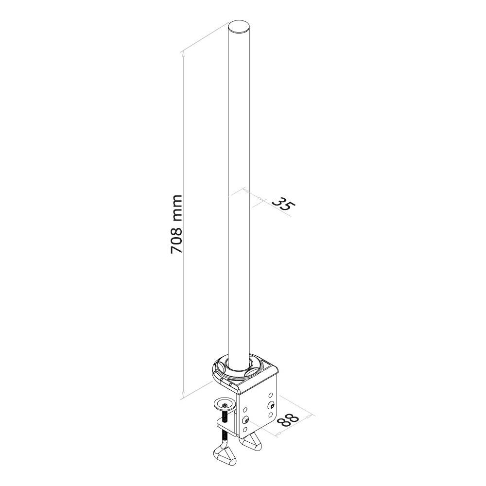 Tubo Telescopico da Scrivania FPMA-D935POLE Altezza 70 cm - Foto 2
