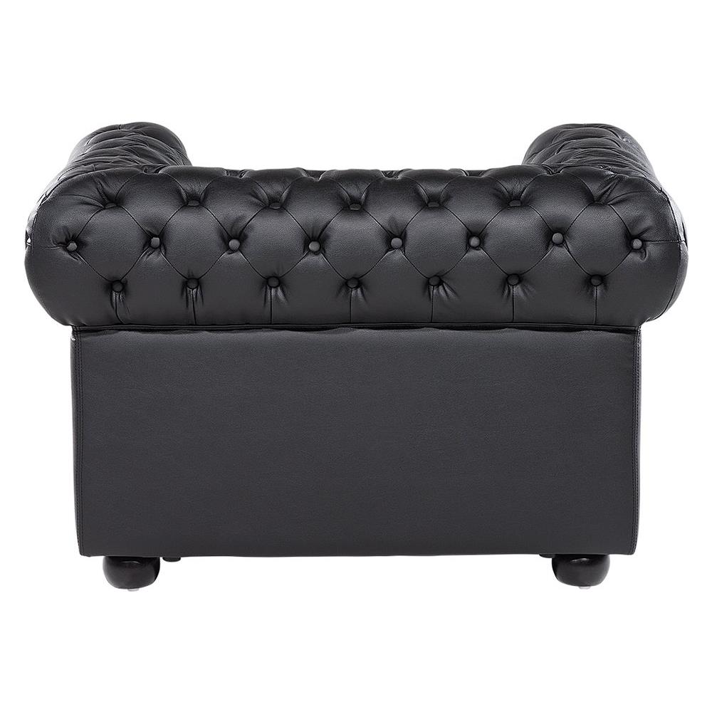 Poltrona Vintage In Pelle Nera Chesterfield - Foto 2