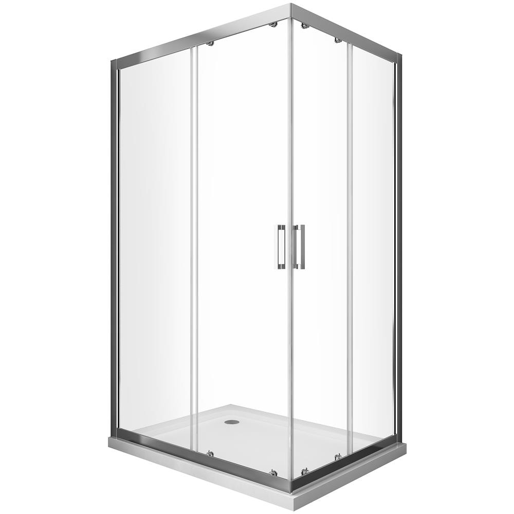 Box Doccia Angolare, Scorrevole, Vetro Easy-clean, 80 X 100 Cm - Foto 1