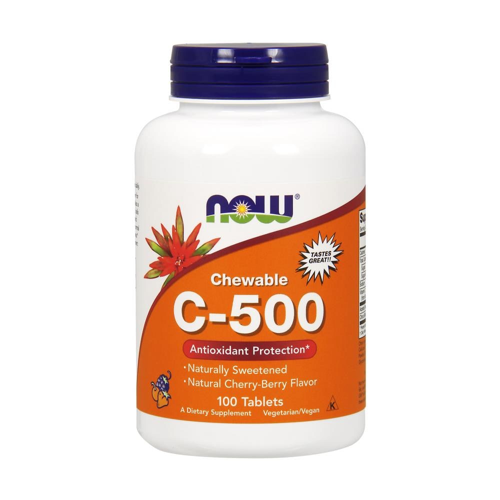 Vitamin C-500, 100 Pastiglie Masticabili - Ciliegia - Vitamina C - Foto 1