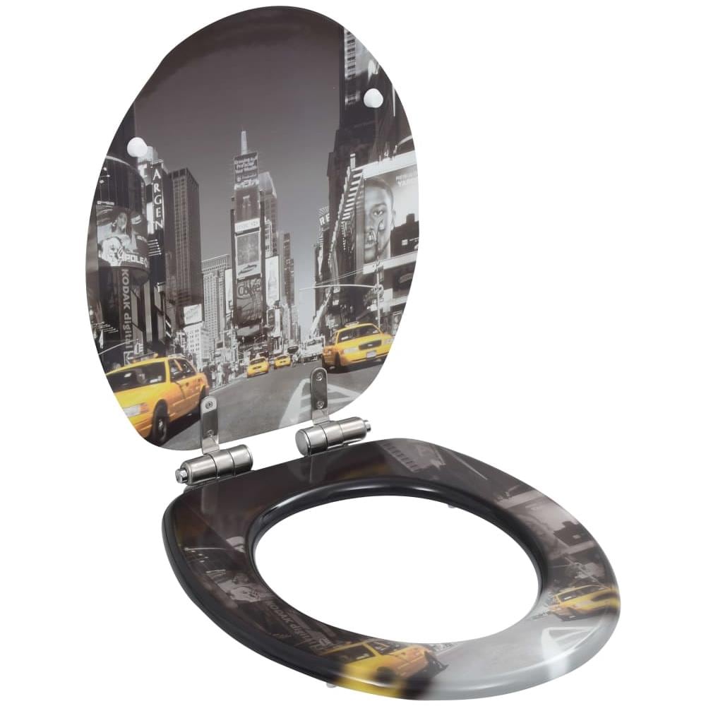 Tavoletta Wc Coperchio Chiusura Morbida Mdf New York - Foto 1