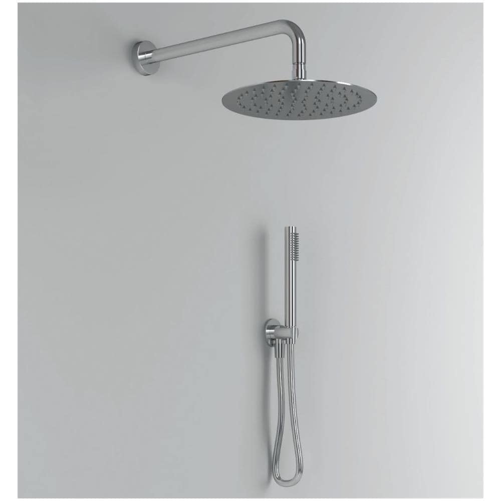 Kit Doccia Tondo 2 Diametro 25 Cm Soffione Braccio Presa Acqua Doccetta Laccio *** Tipo Di Accessorio : Soffione 2 Mm Spessore - Foto 2