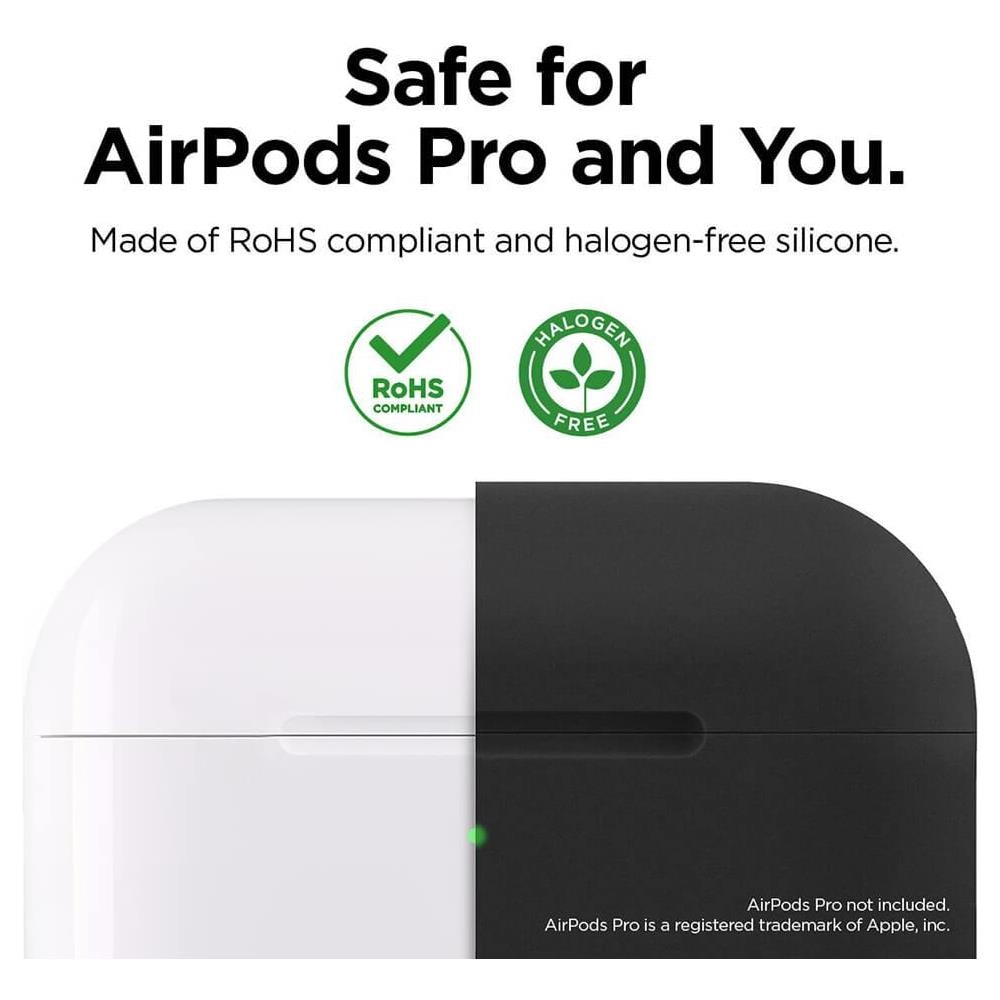 Copertura Del Silicone Airpods Pro Custodia Progettato Per Apple Airpods Pro Case - 360 Di Tutto Il Corpo Di Protezione Led Visibile Custodia In Silicone Premium Per Airpods Pro (nero)  - Foto 2